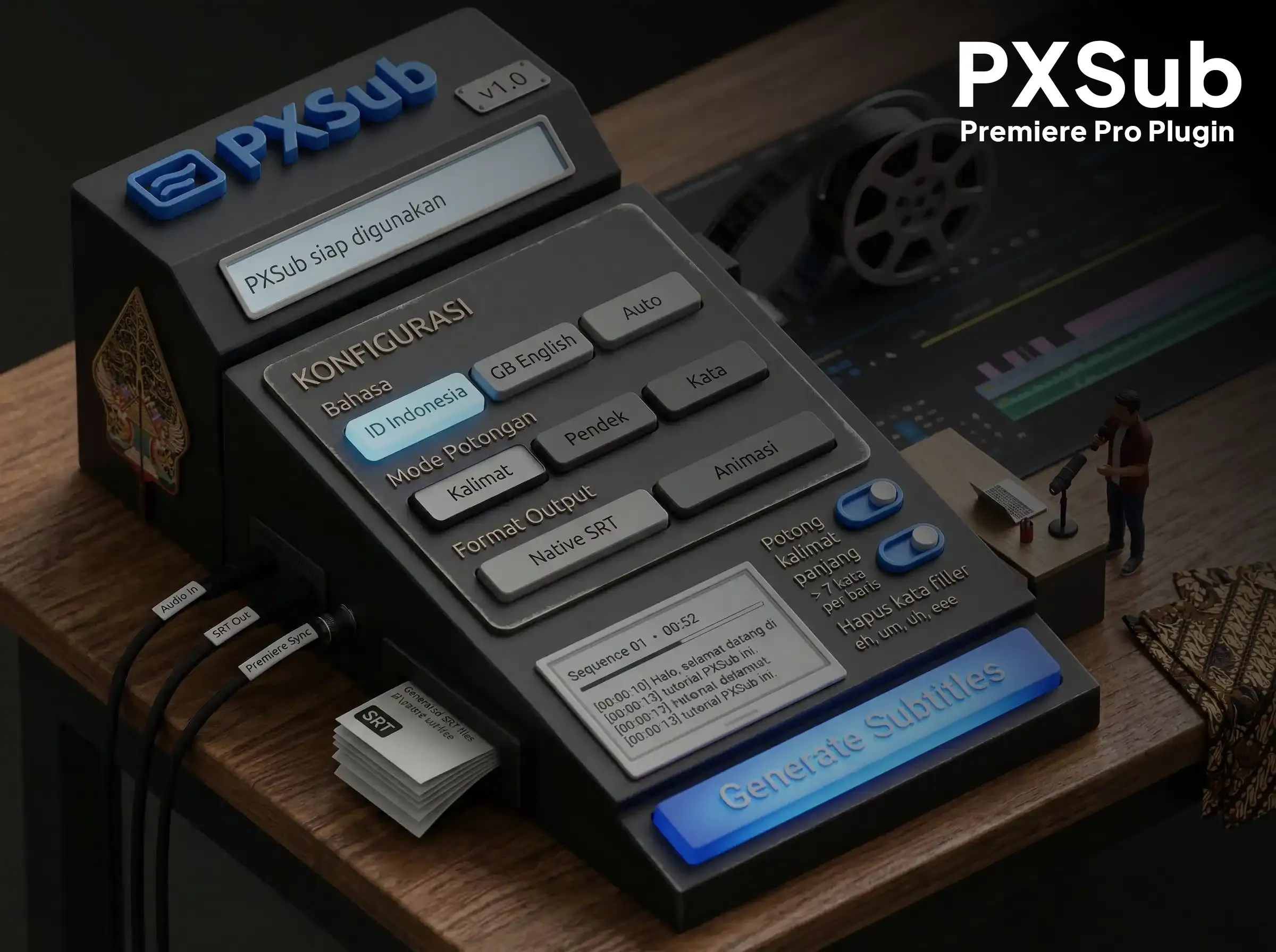 PXSub - Plugin Subtitle Bahasa Indonesia Premiere Pro